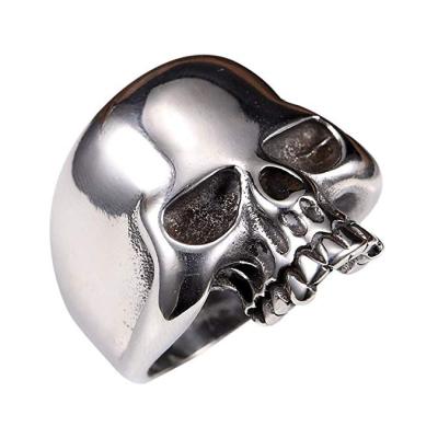 China Mens CLASSIC Wholesale Fashion Factory Pirate Stainless Steel Skull Locomotive Silver Ring for sale