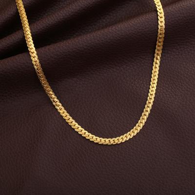 China Cool Men's Jewelry 5mm Casual/Sporty Hot Sale 20 Inches Plated 18k Gold Chains Necklace Men for sale