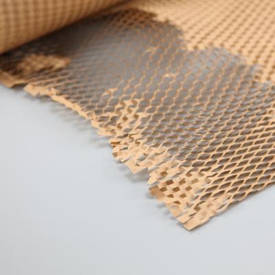 China Environmentally friendly brown degradable anti-collision waterproof honeycomb reused materials new cushioning kraft paper wrapping wrapping paper for sale