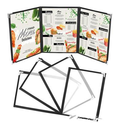 China For restaurant fashion cafe menu folder and PVC continuous menu holder 3 pages menu cover for sale