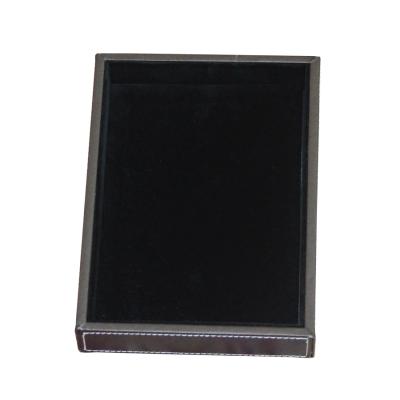 China Durable Brown PU Rectangle Leather Tray With Velvet Pad for sale