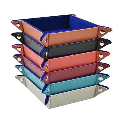 China Restaurant Home Place Hotel Organizer PU Coin Storage Tray Leather Main Dish for Home and Hotel for sale