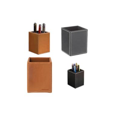 China For Desk Room Beautiful Vertical PU Pen Fancy Leather Holder for sale