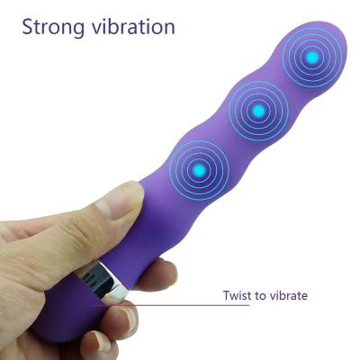 China Silicone+ABS Threaded Big Gold Steel Vibrator For Women Massage Vibrating AV Stick for sale