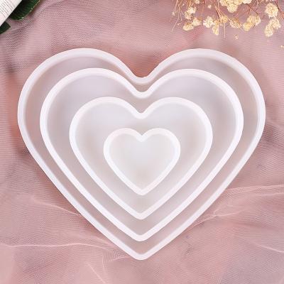 China Viable Multi-Specification Heart Shaped Epoxy Coaster Silicone Mold for sale