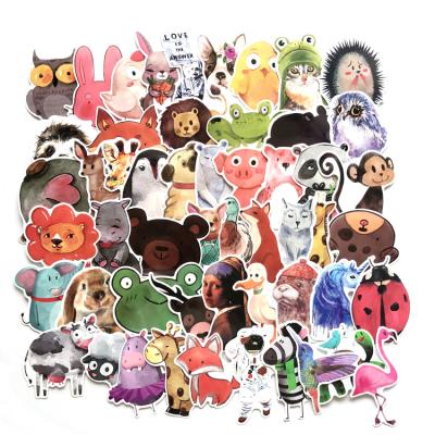 China Suitable For Soft Surfaces 50 PCS CAT FROG Full Color Animal DOG Waterproof Vinyl Decal Stickers For Skateboard Laptop Notebook for sale