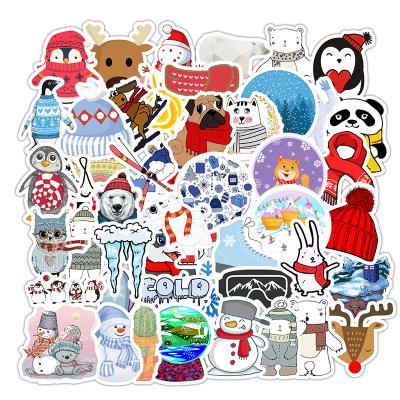 China Suitable For Soft Surfaces 50 PCS Arctic Polar Bear Winter Animals Christmas Gift Stickers For Kids Children Teens for sale