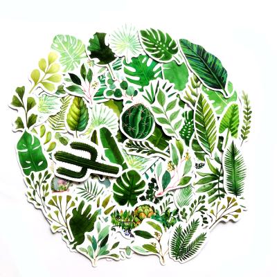 China 60 PCS Waterproof Green Plants Style Stickers Packing Foliage Stickers Botanical Stickers for sale