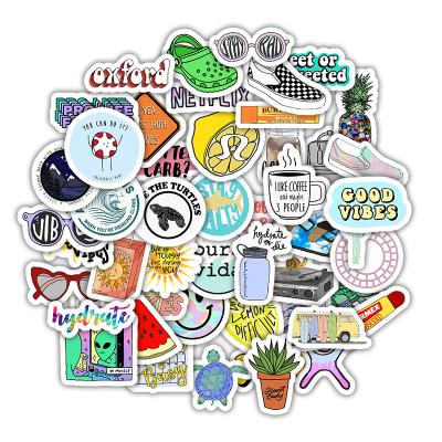 China Suitable for smooth surfaces 50 PCS Cute Laptop Stickers, Vsco Hydroflasks Waterproof Fashionable Aesthetic Stickers for Teens Girls Water Bottles Skateboard for sale