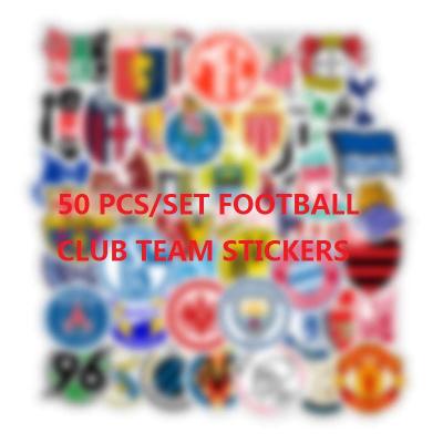 China Suitable for Team Stickers Soccer Club Vinyl Decal Waterproof Sticker 50 PCS Soft Football Surfaces For Phone Computing Cars for sale