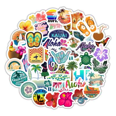 China Suitable For Soft Surfaces 50 Pcs/Bag Summer Vacation Hawaii Turtle Honolulu Scandal Aloha Pineapples Stickers For Girls for sale