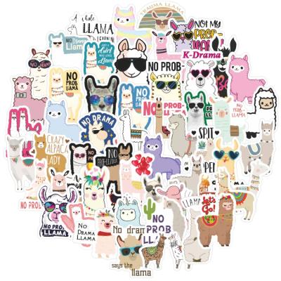 China Suitable for Llama Llama Smooth Funny Vinyl Stickers Surfaces 50 PCS/BAG Waterproof Alpaca Easter Cool Animal Stickers For Kids Water Bottle for sale