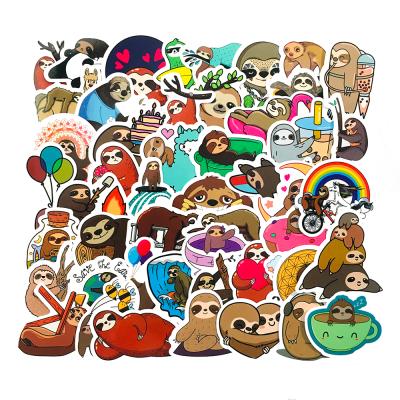 China Suitable for Surfaces 50 PCS/BAG Soft Cute Sloth Trendy Vinyl Sticker For Best Friend Macbook Gift for sale