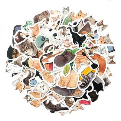 China Suitable for surfaces 54 PCS/BAG Cat Kitty Animal Pet Sticker For smooth surfaces laptop luggage bicycle cute car for sale