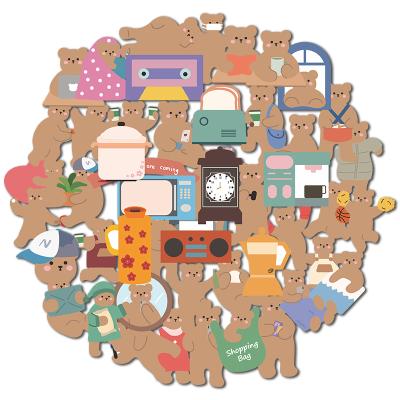 China Suitable for Soft Cute Surfaces 50Pcs Little Brown Bear Sticker for Suitcase Skateboard Laptop Luggage Fridge Phone Car Styling DIY Decal Sticker for sale