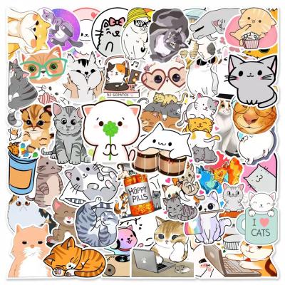 China Waterproof 50 Pcs/Pack Laptop Cute Stickers Cat For Notebook Water Bottles Computer Luggage Mobile Album for sale