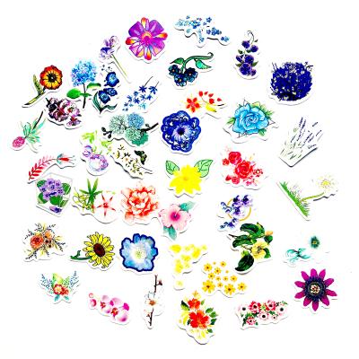 China Suitable for Soft Surfaces 42 PCS/BAG Cute Flower Sticker Pack Waterproof Decals for HydroFlasks Laptops Phones Album Planner for sale