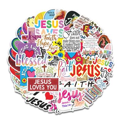 China Suitable for smooth surfaces 50 Pcs Christian Stickers Religious Bible Faith Sticker Packs for sale