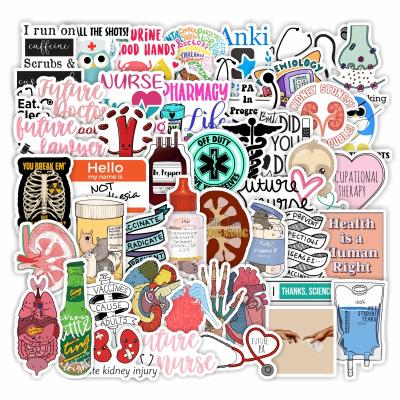 China 50Pcs Nurses Day Doctor Notebook Diary Table Door Luggage Laptop Waterproof International Graffiti Stickers Nurses Day Sticker For Home for sale