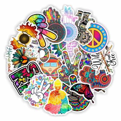 China Cartoon sticker 50 pieces of stickers family notebook diary table door luggage laptop graffiti hippie stickers for sale