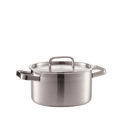 China Sustainable 20cm stainless steel uncoated stockpot composite three layer bottom with stainless steel cover high quality custom for sale