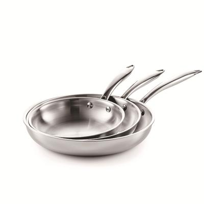 China American Style 20cm stainless steel skillet small size with glass lid uncoated non-stick skillet high quality kitchen appliances for sale