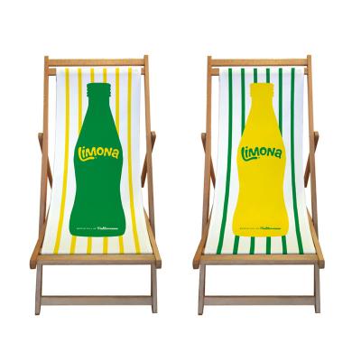 China Manufacturer Cheap Wholesale Durable Custom Design Logo Printing Vintage Outdoor Reclining Portable Folding Wooden Beach Chair for sale