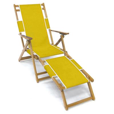 China Custom Logo Printing OEM Yellow High End Height(Height) Adjusting Public Resort Park Folding Bed Armrest Sleep Lounger With Umbrella for sale