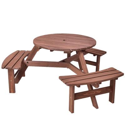 China High Quality Durable Stable Outdoor Wooden Drinking Furniture Lounge Pool Bar Party Beach Patio Garden Picnic Round Beer Table for sale