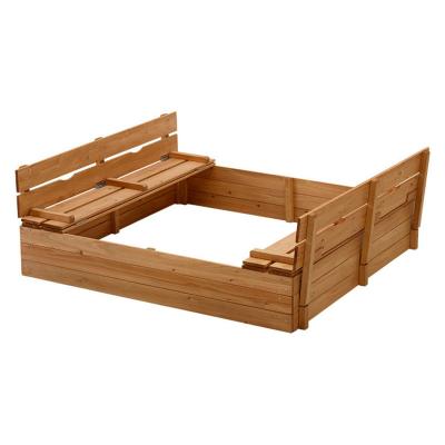 China Manufacturer Good Quality Hot Selling Wooden Outdoor Play Kids Sand Pit Stable Durable for sale