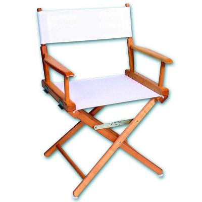 China Custom Name Monogrammed Cotton Canvas FSC Manager White Wood Folding Chair Durable Stable Wholesale Promotional Folding Antiquity for sale