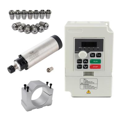 China 2200W CNC Engraving Machine Spindle Motor Kits Air Cooled 2.2kw Spindle+2.2KW Inverter+1sets ER20(1-13mm)+80mm Spindle Clamp for sale