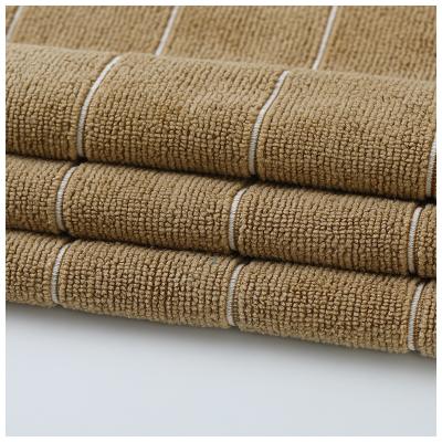 China Breathable Superfine Fiber Warp Knitted Stripes Super Absorbent Towel Fabric for sale