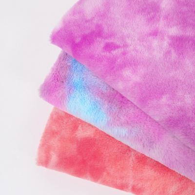 China Toy Tile Fashion Breathable Tie Dyed Rabbit Fur Fabric for sale