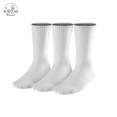 China BQ-A QUICK DRY 055 New Arrive Us Sporty Plain White Sports Socks Branded Sporty Sport Socks White 100% Cotton for sale