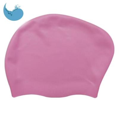 China Extra Large Long Hair Long Hair Rutabaga Silicone Swim Cap for sale