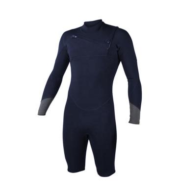 China High Quality Anti-UV Custom Printing Neoprene Long Sleeve Comfortable Short Leg Chest Zipper Diving Surfing Wetsuit for sale