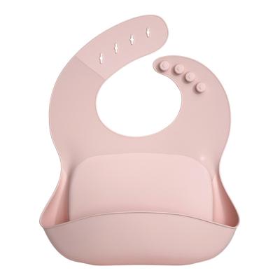 China Silica Gel Baby Bib Food Grade Silicone Drool Bib Soft and Adjustable Saliva Cozy Towel Lunch Baby Oil Proof Bib for sale