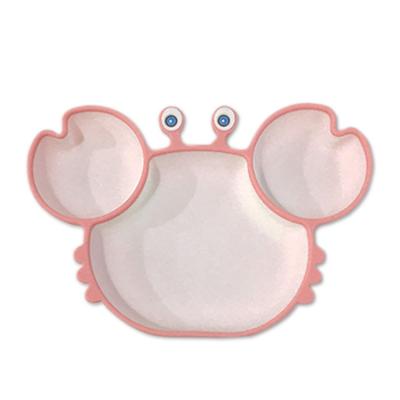 China Waterproof Washing Cleavage Child Food Printing Dinner Feeding Dish Set Cartoon Animal Free Soft Silicone Child Suction Baby Custom Dish 616932253134 for sale