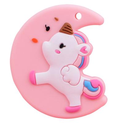 China Hot Baby Moon Cartoon Silicone Unicorn Silicone Teether Comfortable Toy for sale