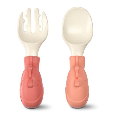 China Children's Food Grade Non-Toxic Soft Baby Appliances Silicone Baby Training Hot Selling Feeding Fork for sale