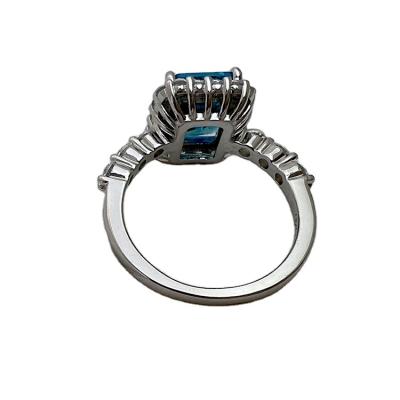 China Romantic Fashion Jewelry Fine Gemstone Rings Women Customized Sapphire Ring 925 Sterling Silver Rings for sale