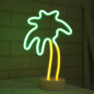 China Custom Made Dual Function Room Night Light Usb Battery Night Light Coconut Tree Light Modern Cute Decoration Child for sale