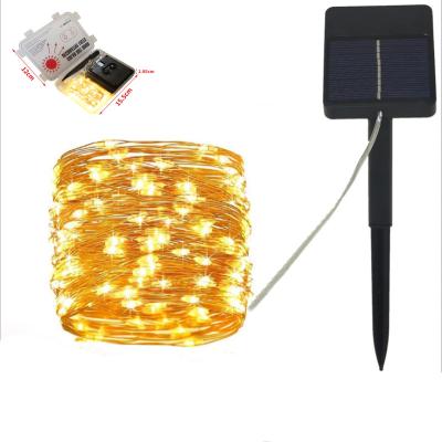 China 8 Modes 200 Led Copper Wire Light Ultrathin Bright Solar String Led 8 By 2025 22m High Waterproof for sale