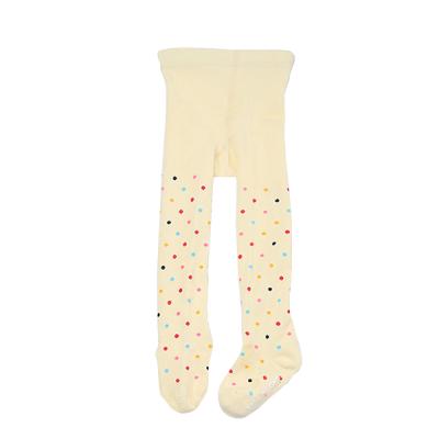 China Best Breathable Wholesale Combed Cotton Knitted Colorful Dots Pastel Color Kids Pantyhose Tights for sale