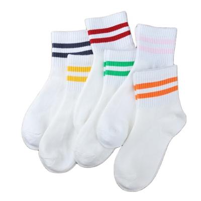 China Sustainable Ready To Ship Breathable White Teen Sports Socks Comfortable Girl School Socks Female Uniform for sale