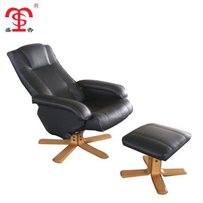 China Super Comfortable Modern Low Wooden Leisure Reclining Chair With Footrest Stool for sale