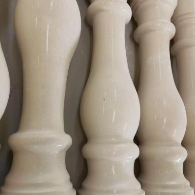 China Modern Customized Project Natural Stone Baluster Design Terrace Beige Marble Baluster Railing for sale