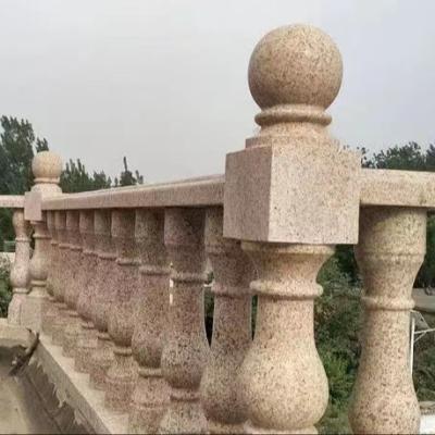 China Modern Sunset Gold Granite Stone Fencing Post Stone Baluster Railing Granite Baluster for sale