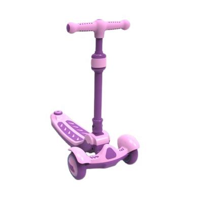 China Foldable 3 Wheel Durable Plastic LED LIGHT Kids Scooter with 3 Large Lightweight PU Wheels for sale